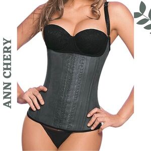 Ann Chery Latex Waist Trainer Vest 3 Hook Black Size Extra Large